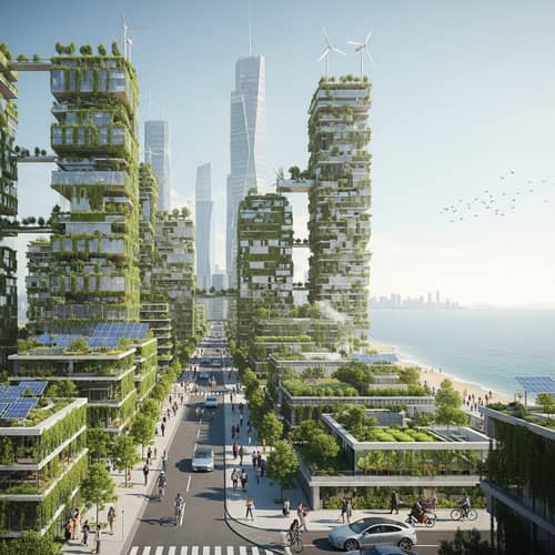 Futuristic Sustainable Coastal City | Green Technology & Urban Innovation