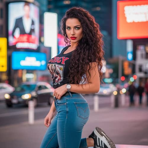 Hispanic Adult Film Star | Lustrous Brunette Hair, Emerald Eyes