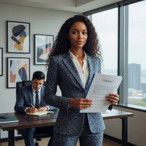 Professional African Descent Woman in Modern Office Setting