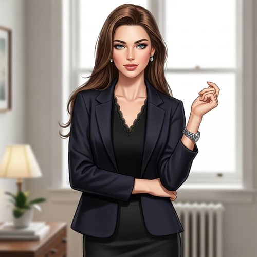 Sophisticated Glamour: Elegant Woman with Sparkling Eyes
