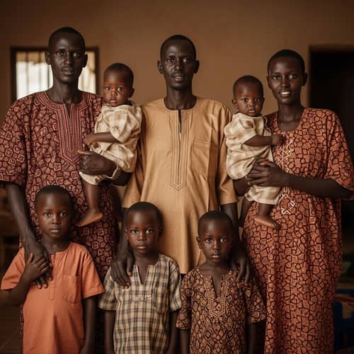 South Sudanese Family Portrait: Unity and Tradition