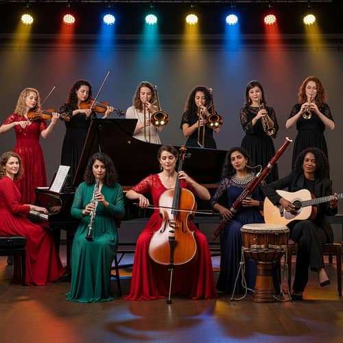 Unique Female Musicians on Stage | Diverse Instrumental Performance