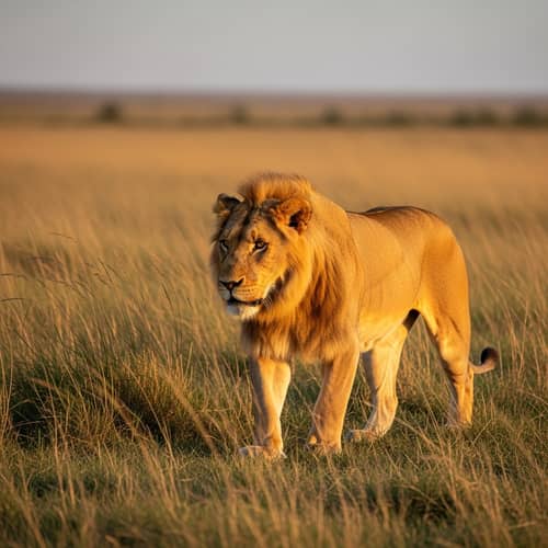 Majestic Lion Roaming the Savannah | Wildlife Photography