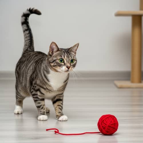 Stunning Short-Haired Domestic Cat in Playful Mood