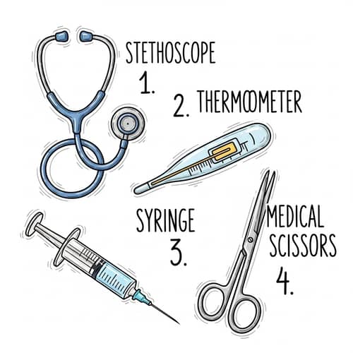 Creative Medical Tools Doodle Design for Visual Learning