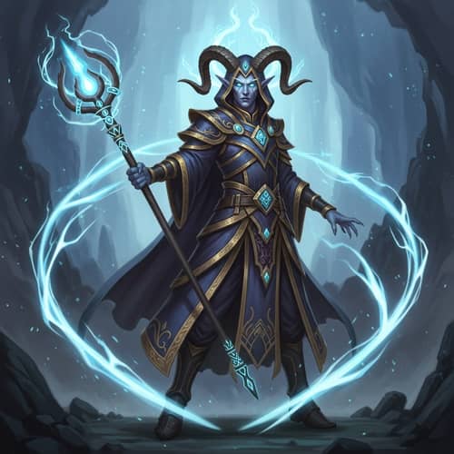 Celestial Celadrin Warlock - Fantasy Dungeons & Dragons Character