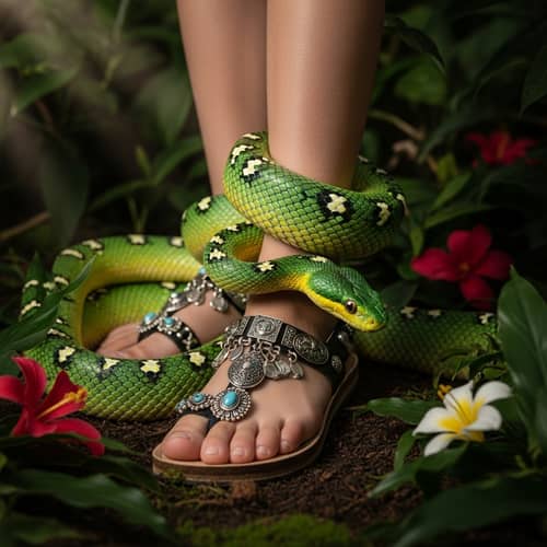 Sexy Feet Accessories with Exotic Snake Coiling