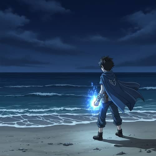 Boy with Magical Powers Staring at Vast Ocean | Battle Ready
