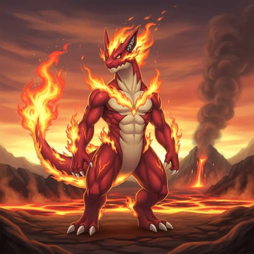 Majestic Fire-type Creature | Mythical Beast Inspires Strength