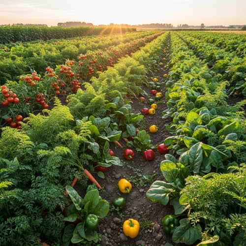 Vibrant Vegetable Garden Harvest Scene