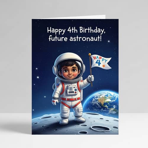 Birthday Card for Ishaan Bhushan Saxena - Future Astronaut Theme