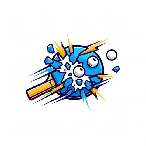 Table Tennis Association Logo Design | Blue Yellow Paddle Illustration