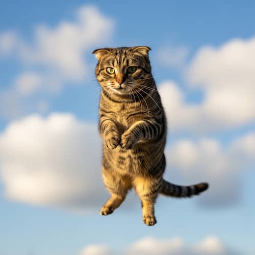 Flying Cat | Cute Feline Soaring High