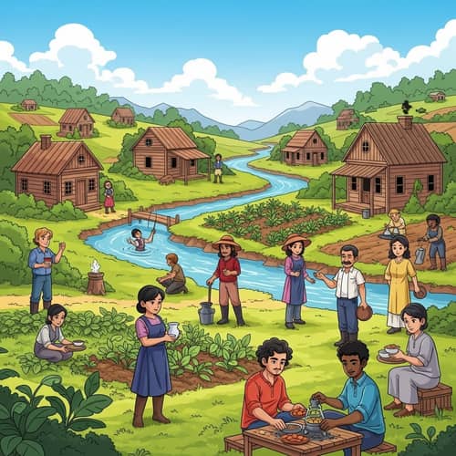 Rural Landscape with Diverse Community Activities