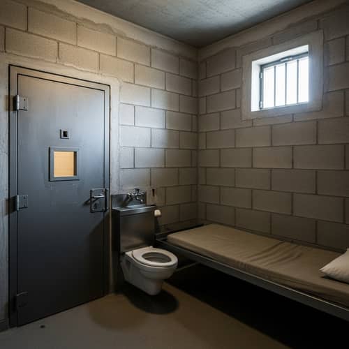 Solitary Confinement Cell: Isolation and Despair