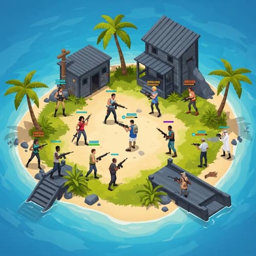 Virtual Tropical Island Multiplayer Game with Diverse Avatars