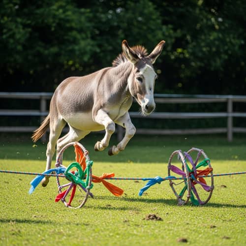 Energetic Donkey Skipping Rope | Playful Field Scene
