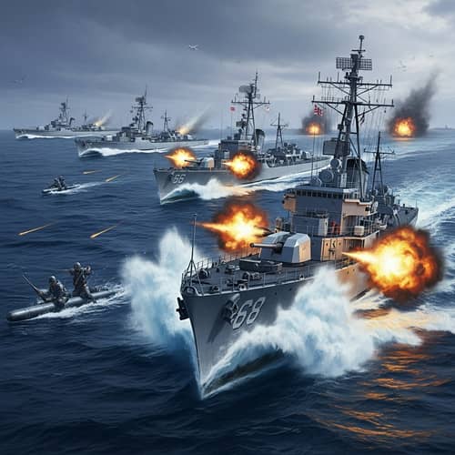 Historical Battle of Cape St George Artwork | Navy Destroyers in Action