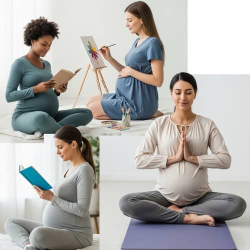 Pregnant Women Embracing Serenity and Joy