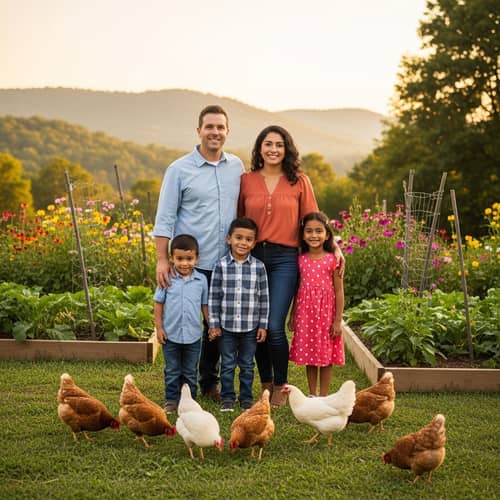 Multicultural Family Portrait in Rustic Appalachian Setting