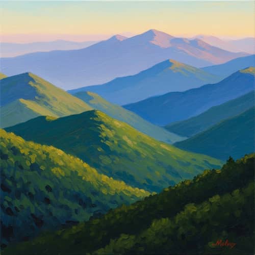 Impressionistic Mountain Landscape - Monet Style Art