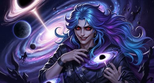 Odyssey Kayn | Emperor Kayn Art | Cosmic Villain with Blue-Purple Hair