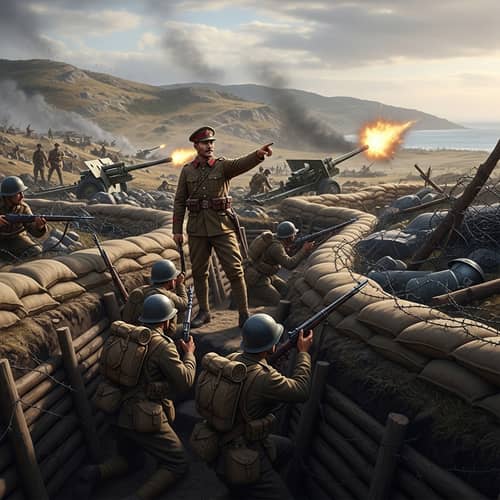 Battle of Canakkale - Realistic Depiction of Ataturk and Comrades-in-Arms