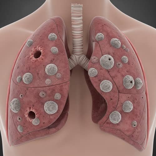 Human Lung Tuberculosis Infection - Medical Illustration