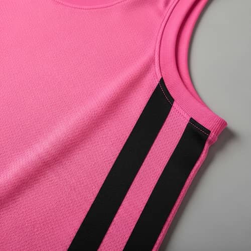 Pink Basketball Jersey with Black Stripe