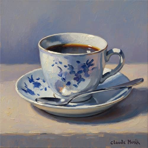 Impressionist Style Still Life of Coffee Cup