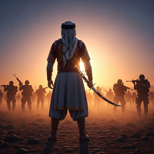Middle-Eastern Soldier Facing Modern Army | Impending Battle Scene