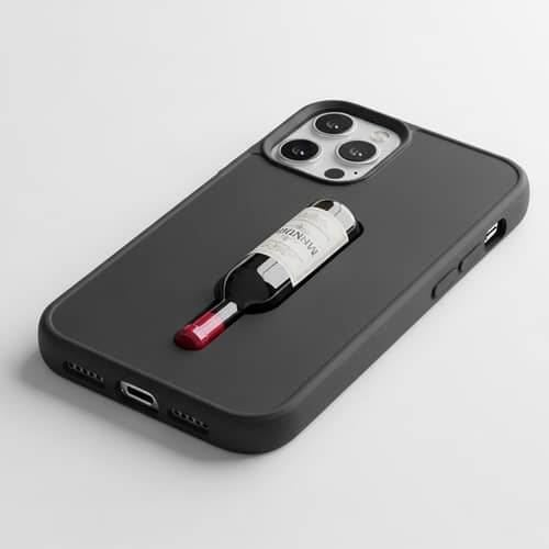 Mini Wine Bottle in iPhone 15 Pro Max Case