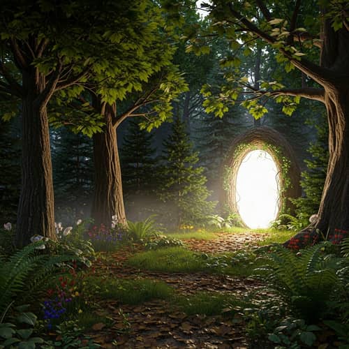 Enthralling Forest Scene with Mystic Allure | Luminous Portal