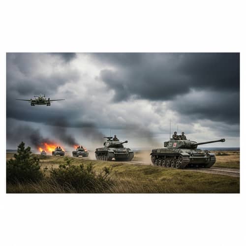 Intense World War II Tank Battle Scene - Pivotal Moment Depicted
