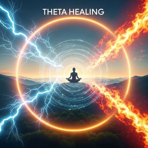 Theta Healing Serene Landscape | Magical Elements Illustration