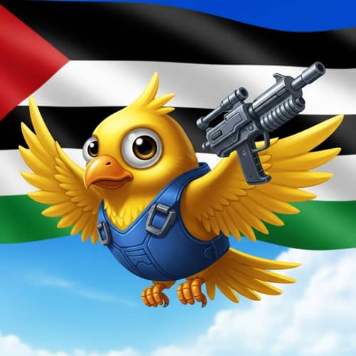 Yellow Bird with Blaster Weapon - Mobile Game Character