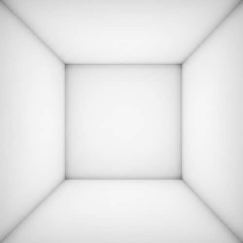 White Box Interior with 3D Corner Illustrations