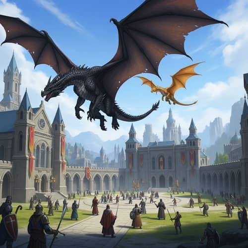 Tairn & Andranna Dragons Soaring Over Bagasth War College