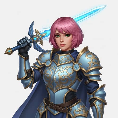 Fediel Granblue Fantasy Knight with Magical Blue Sword