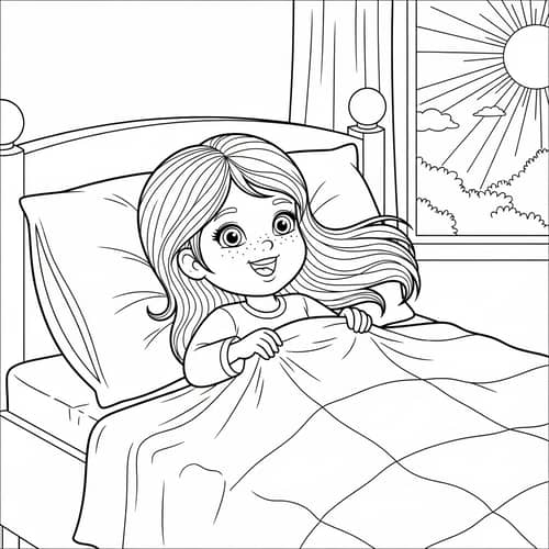 Exciting Day Ahead: Coloring Page for Kids