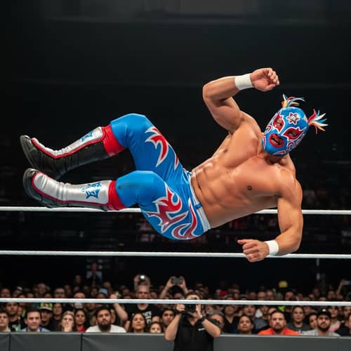 High-Flying Luchador Wrestler | Thrilling Mid-Air Move High-Flying Luchador Wrestler | Thrilling Mid-Air Move