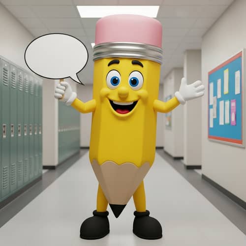 Fun Pencil Mascot for Your Brand