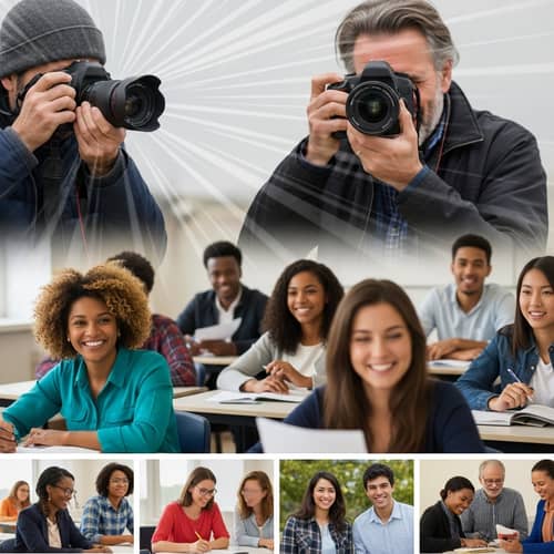 Mixed Media Art Piece on Educator's Role: Teachers & Photographers Metaphor
