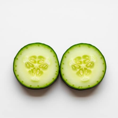 Detailed Macro Photograph of Symmetrical Cucumber Slices