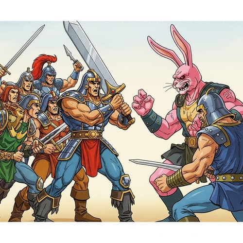 Fantasy Warriors Battle in 1980s Animation Style | Epic Showdown