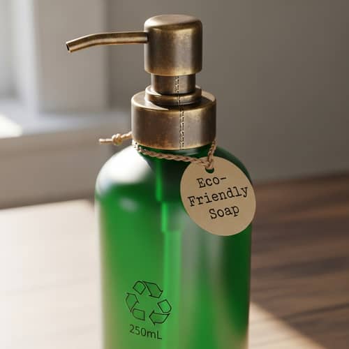 250ml Eco-Friendly Green PET Bottle with Rustic Dispenser