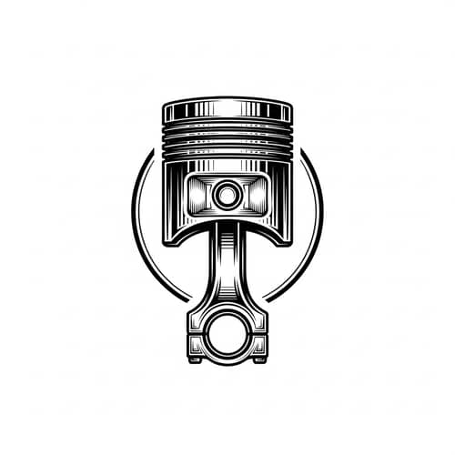 Intricately Engraved Piston Logo Design