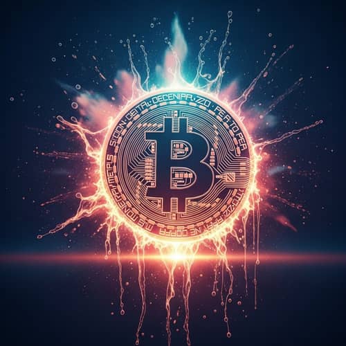 Vibrant Bitcoin Explosion Artwork | Dynamic Crypto Image