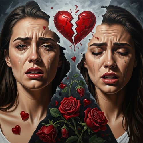 Emotional Anguish in Romantic Relationship Breakup | Oil Painting