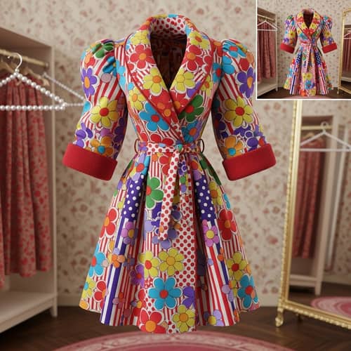 Vintage Pin-Up Robe: 3D Glamour Redefined